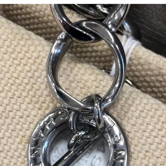 Chanel CC Logo Double chain Canvas Tote - Picture 3 of 16